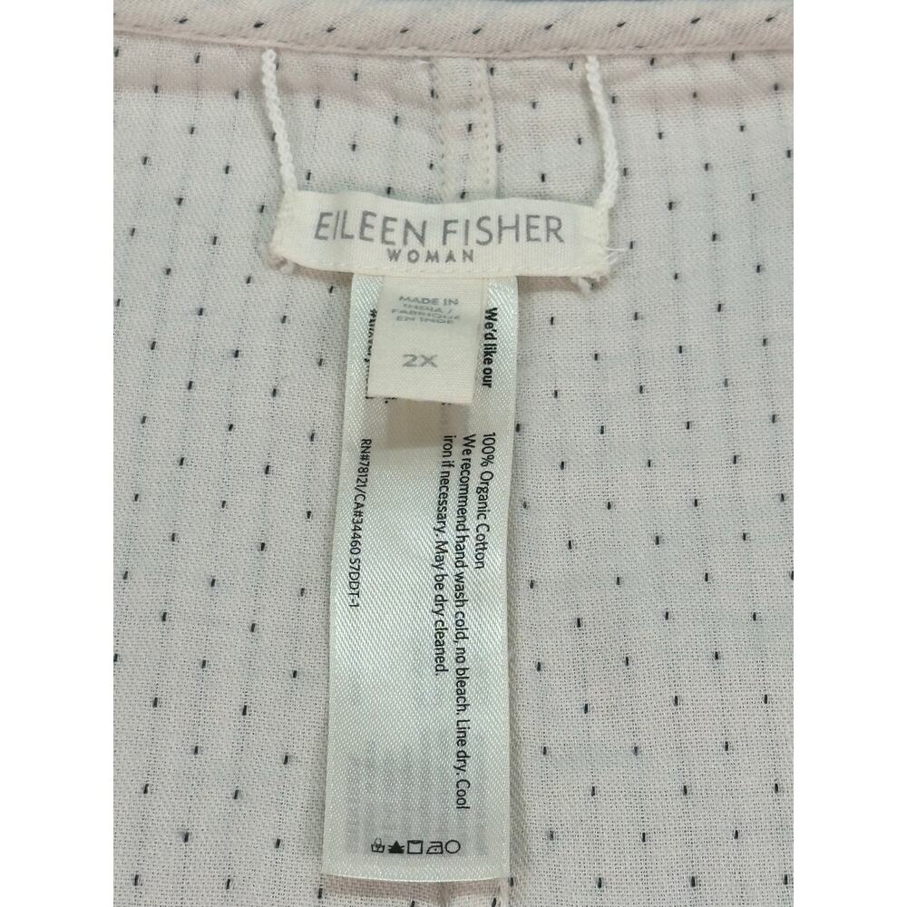 Eileen Fisher Reversible Organic Cotton Cardigan Jacket Stripe/Solid Size 2X - Picture 8 of 12